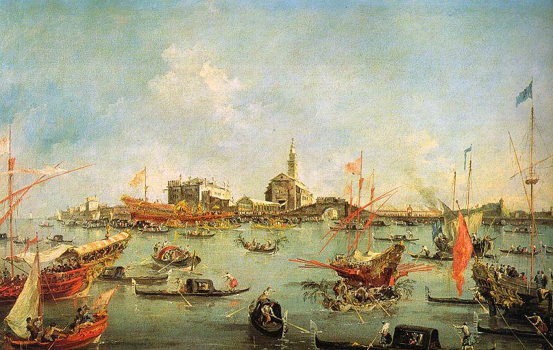 Francesco Guardi The Doge in the Bucentaur at San Nicolo di Lido on Ascension Day